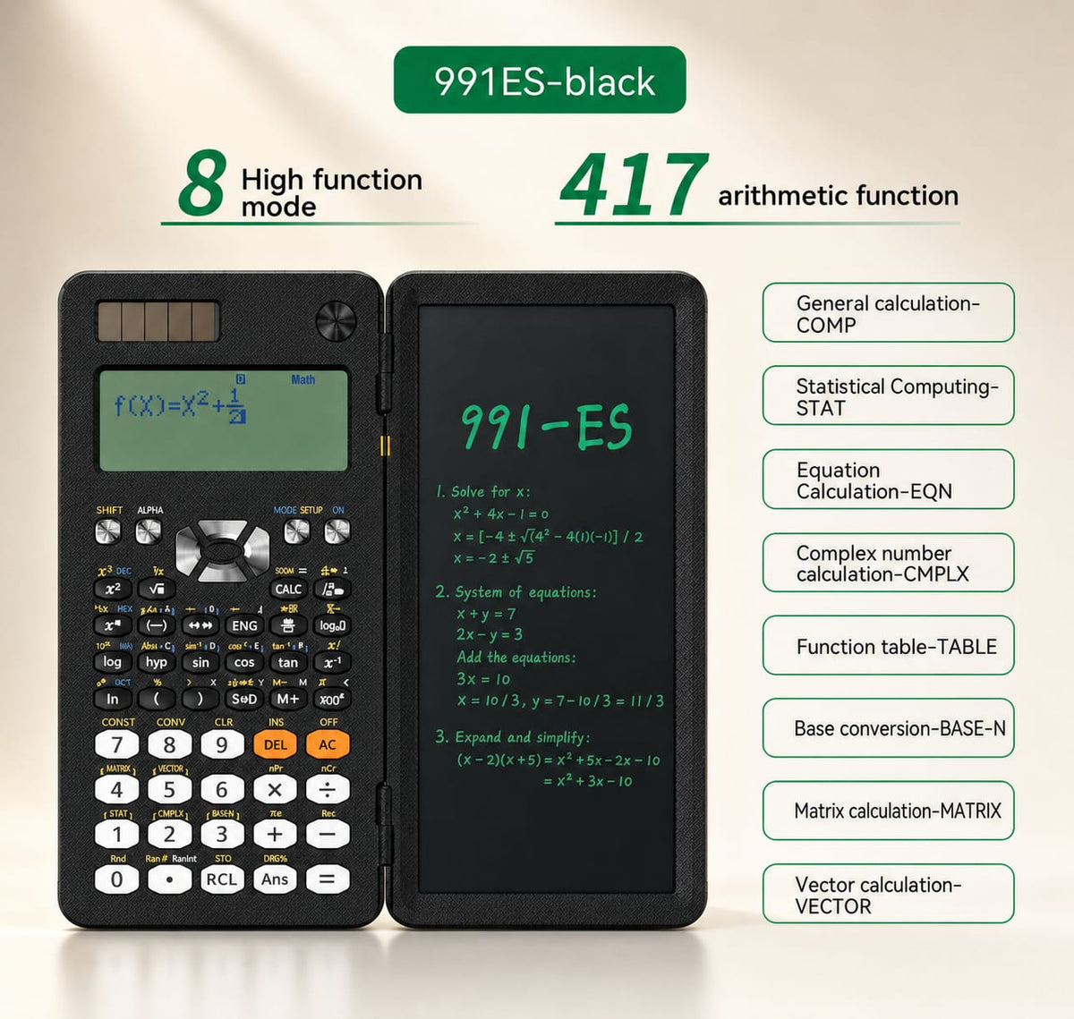 2 In 1 Foldable Calculator for study and business