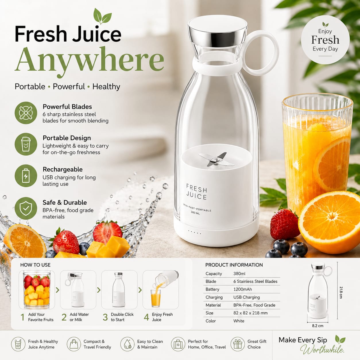 Anywhere Your Fresh Juice Companion